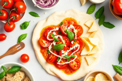 Pizza With Vegetables Background Product Image 1