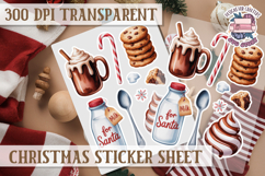 Christmas Sticker Sheet Watercolor Winter Holiday PNG Product Image 1