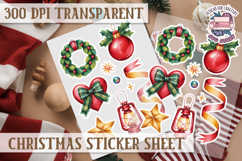 Christmas Sticker Sheet Watercolor Winter Holiday PNG Product Image 1
