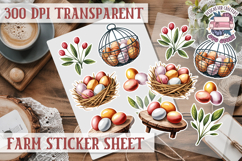 Farm sticker sheet Harvest Scrapbook PNG Vegetables Cozy Product Image 1