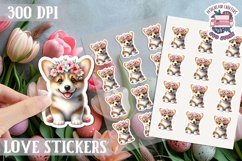 Spring sticker Cute animal with flowers Love PNG Funny Product Image 1