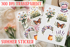 Summer sticker Cute flowers Love Picnic Beach Spring Product Image 1