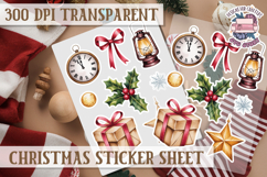 Christmas Watercolor Sticker Sheet Winter Cute Holiday PNG Product Image 1