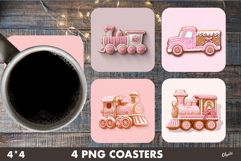 Christmas Cute Gingerbread Coaster PNG Product Image 1