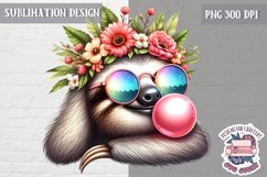 Cute Animal Easter Flowers Sublimation Design PNG Spring Product Image 1