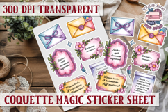 Coquette Magic sticker sheet Flowers Scrapbook PNG Bows Product Image 1