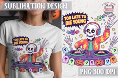 Halloween Skeleton Clipart PNG Sublimation Colored Sarcastic Product Image 1