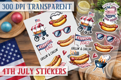 4th July sticker sheet USA Scrapbook PNG Independent Day Product Image 1