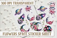 Flowers Spice sticker sheet Planets Scrapbook PNG Stars Product Image 1
