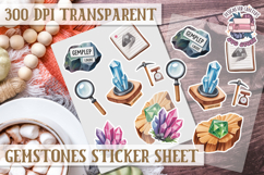 Gemstones sticker sheet Colorful Scrapbook PNG Gems Diamonds Product Image 1