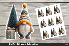 Crochet Gnome Sticker PNG. Christmas Gnome Stickers PNG Product Image 1