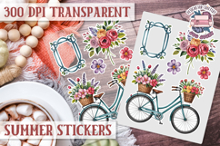 Summer Vibes sticker sheet Beach Scrapbook PNG Flowers Product Image 1