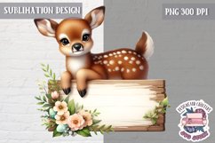 Cute Easter Animal with board Sublimation Design PNG Spring Product Image 1