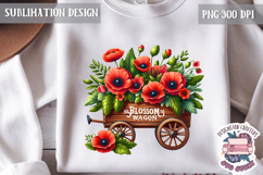 Spring Flower Poppy Sublimation Design PNG Garden Quote Product Image 1