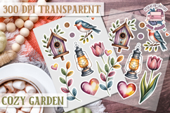 Cozy Garden sticker sheet Flowers Botanical PNG Cute Product Image 1