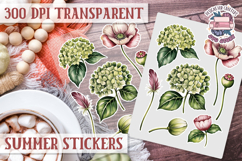 Summer Vibes sticker sheet Beach Scrapbook PNG Flowers Product Image 1