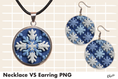Crochet Necklace VS Earring Christmas Sublimation PNG Product Image 1