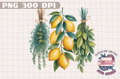 Sicilian Summer Market Clipart PNG Sublimation Fruit Lemon Product Image 1