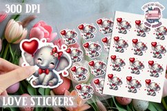 Love sticker Sheet Valentine Day Lovers Funny Animals PNG Product Image 1