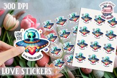 Love sticker Sheet Valentine Day Love You to the moon Product Image 1
