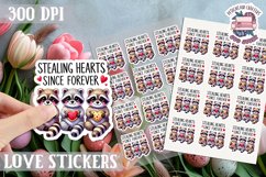 Love sticker Sheet Valentine Day Cute Animals Quote PNG Product Image 1
