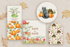 Witchy Pumpkin House Watercolor Clipart Pumpkin House, Cat Product Image 15