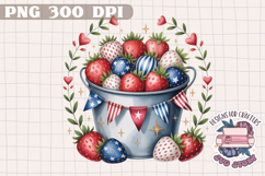 4th of July PNG Sublimation Strawberry berries Patriotic Product Image 1