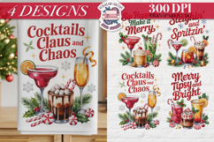 Christmas Cocktail Towels Clipart Sublimation 4 PNG Product Image 1