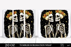 Golden Skeletons PNG. Valentine’s Day Tumbler 20 OZ Product Image 1