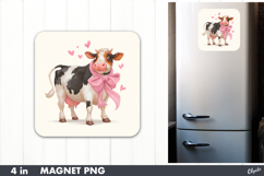 Funny Cow Magnet Sublimation PNG, Valentine Magnet PNG Product Image 1