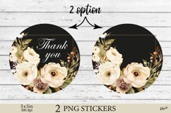 Thank You Stickers PNG. Beautiful Flower Stickers Product Image 1