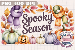 Halloween Cute Watercolor Clipart PNG Pastel Ghost Design Product Image 1