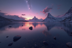 Snow Covered Mountains Background Wallpaper Product Image 1