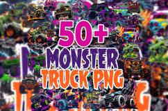 50 Monster Truck Clipart PNG Bundle Product Image 15
