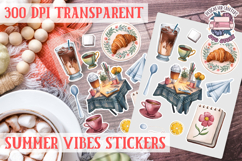 Summer Vibes sticker sheet Summer Scrapbook PNG Product Image 1
