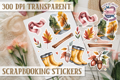 Scrapbooking sticker sheet Cute Funny PNG Watercolor School Product Image 1