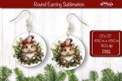 Christmas Round Earring Sublimation Designs Christmas Animal Product Image 1