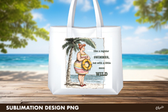 Funny Woman Sublimation, Summer Beach PNG Product Image 1