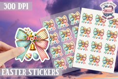 Easter Bow sticker Cute Coquette Love PNG Funny Bows Product Image 1