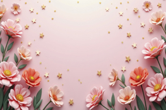 Soft Pink and Peach Floral Background Wallpaper Product Image 1