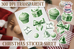 Christmas Watercolor Sticker Sheet Winter Cute Holiday PNG Product Image 1