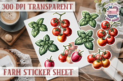 Farm sticker sheet Harvest Scrapbook PNG Vegetables Cozy Product Image 1