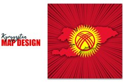 Kyrgyzstan Independence Day Map Design Product Image 1