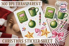 Christmas Watercolor Sticker Sheet Winter Cute Holiday PNG Product Image 1