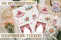 Scrapbooking sticker sheet Cute Funny PNG Watercolor School Product Image 1