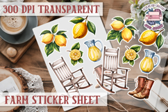 Farm sticker sheet Harvest Scrapbook PNG Vegetables Cozy Product Image 1
