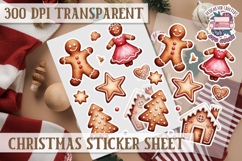 Christmas Sticker Sheet Watercolor Winter Holiday PNG Product Image 1