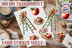 Farm sticker sheet Harvest Scrapbook PNG Vegetables Cozy Product Image 1