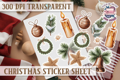 Christmas Watercolor Sticker Sheet Winter Cute Holiday PNG Product Image 1
