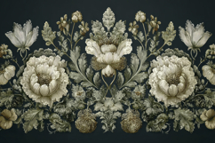 Antique Style Floral Pattern Background Wallpaper Product Image 1